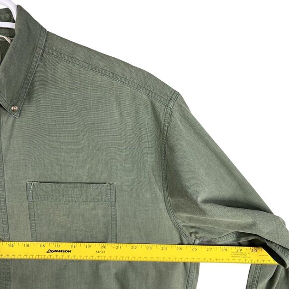 L.L. Bean Mens XL Kelly Green Heavyweight Button Shirt Long Sleeve Jamaica Made - Picture 10 of 16